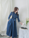 ! 熱賣款式 限量現貨 ✨(有口袋) Denim Pleated Dress 牛仔布隨性口袋前腰下車褶連身裙/ DS9661