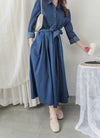 ! 熱賣款式 限量現貨 ✨(有口袋) Denim Pleated Dress 牛仔布隨性口袋前腰下車褶連身裙/ DS9661