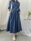 ! 熱賣款式 限量現貨 ✨(有口袋) Denim Pleated Dress 牛仔布隨性口袋前腰下車褶連身裙/ DS9661