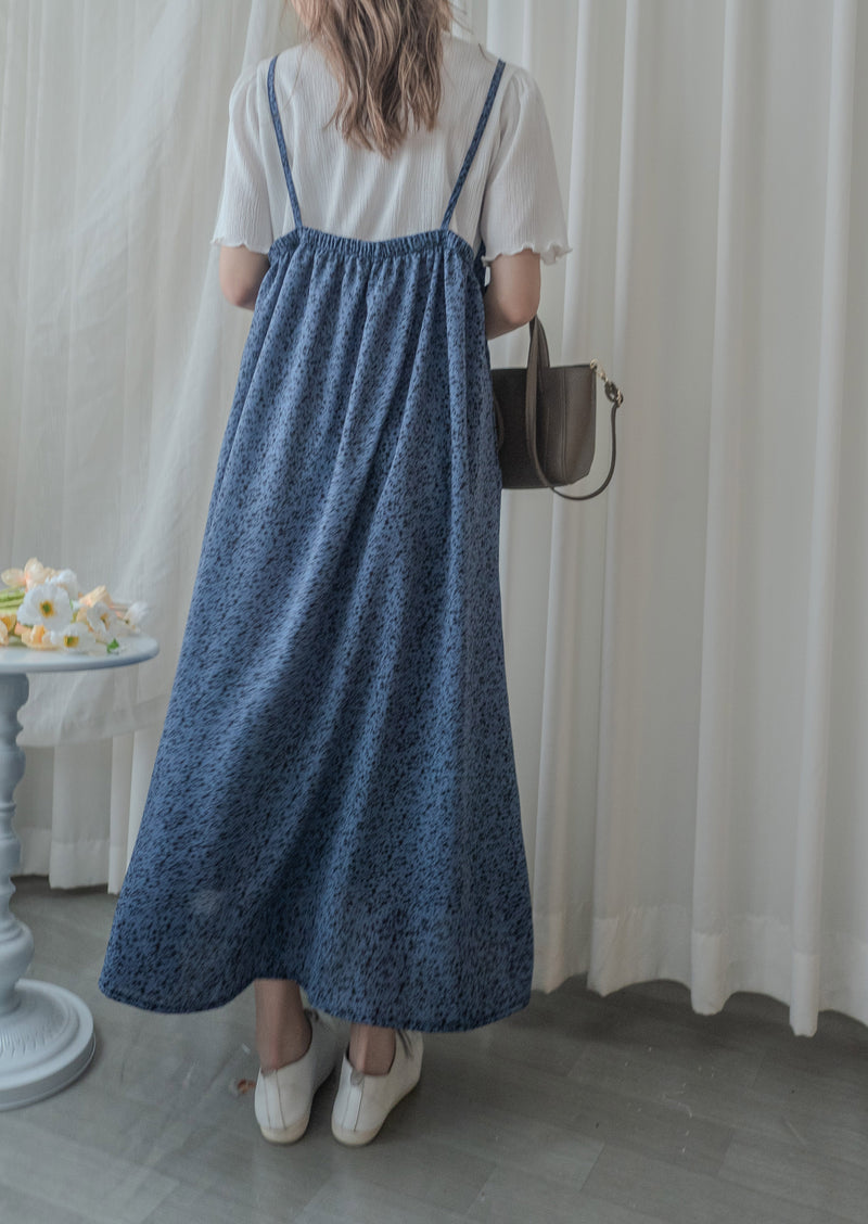 （限量現貨) Dot Marble, Dress 午夜藍雲石飄逸背心裙/ DS9647