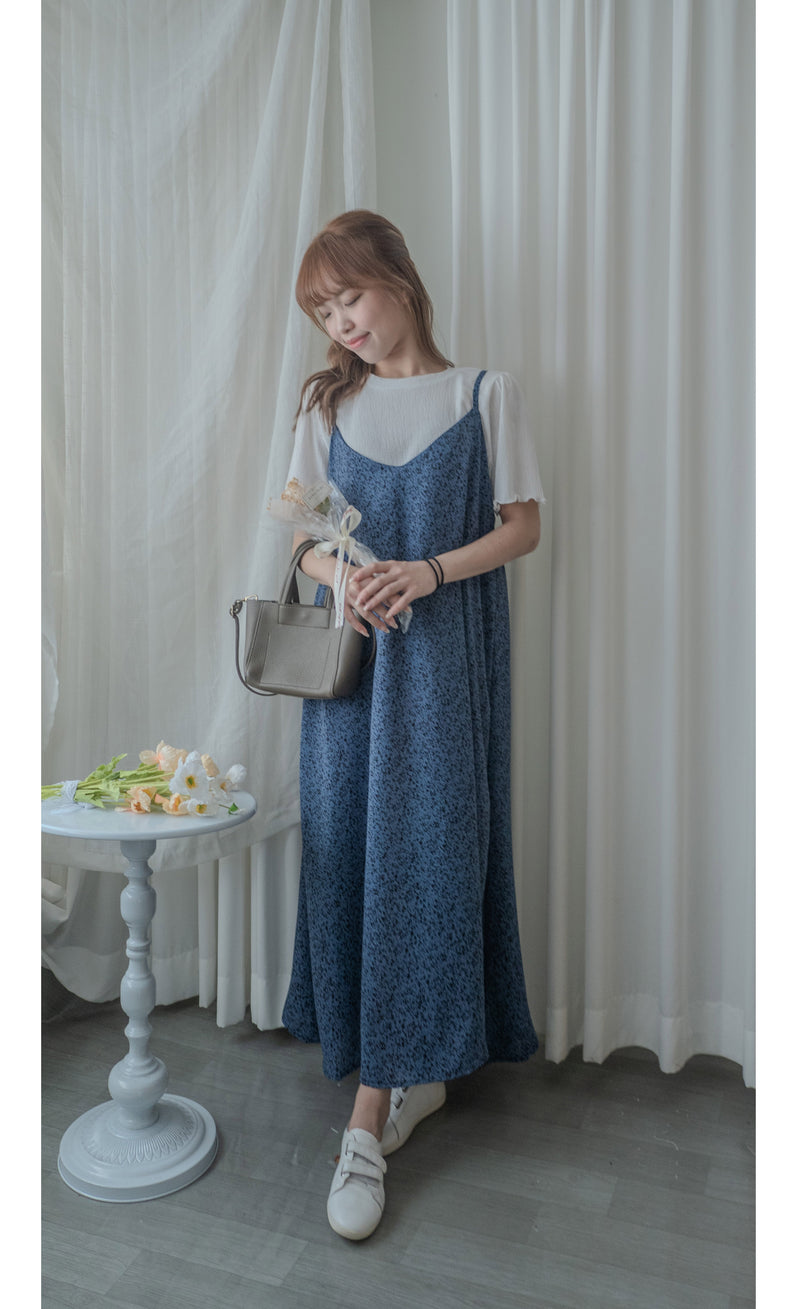（限量現貨) Dot Marble, Dress 午夜藍雲石飄逸背心裙/ DS9647