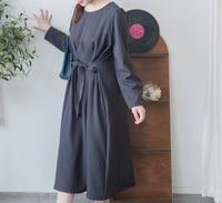 【現貨限量回歸 beige ONLY】Pleated Waist Dress 腰間車褶極顯瘦連身裙/ DS9667
