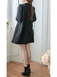 Ribbon Dress 蝴蝶綁帶設計隨性膝上連身裙/ DS1013