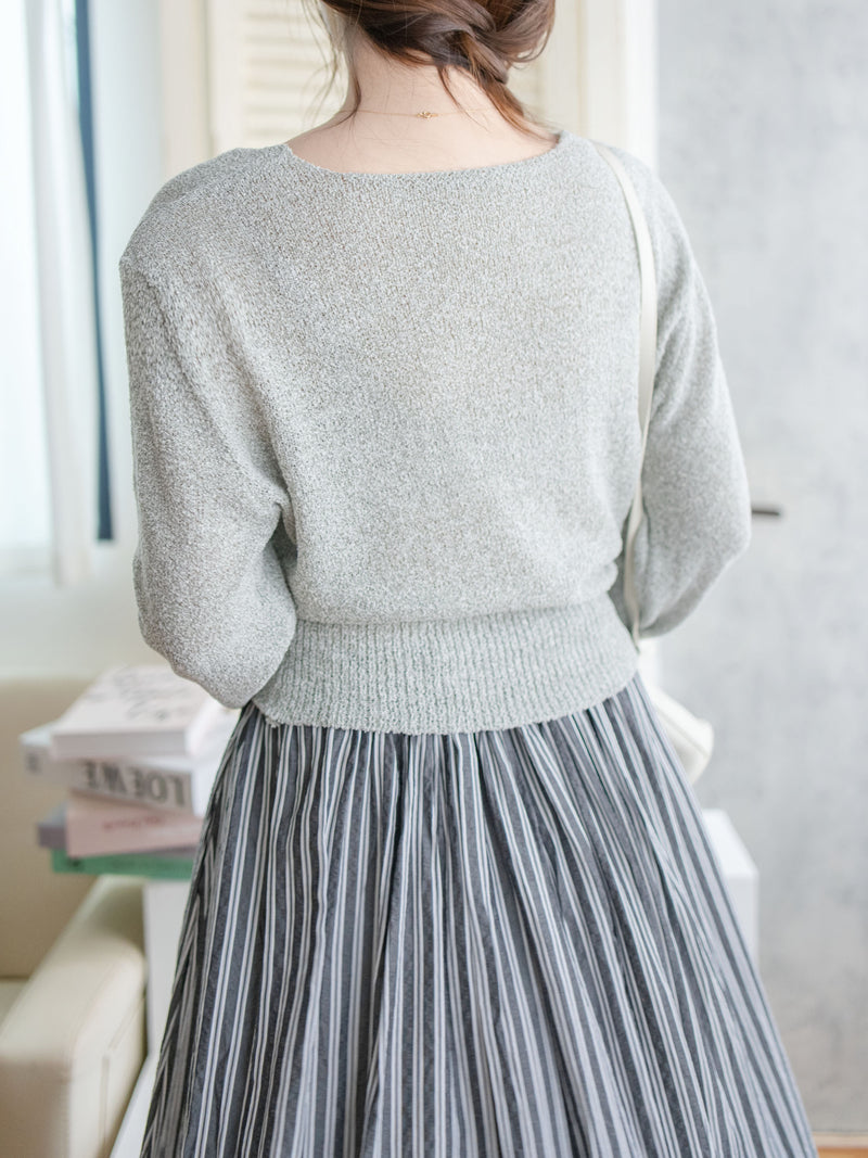 V Collar marshmallow Top 輕軟棉棉線料彈性V領上衣/ TP9193 （售完即止 不設訂貨）