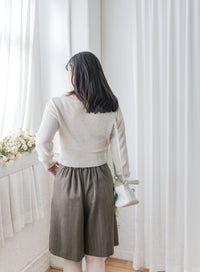 Classic Stripe Skirt Pants 英倫直條紋後橡筋A字裙褲/ SK8910