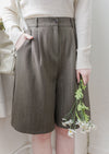 Classic Stripe Skirt Pants 英倫直條紋後橡筋A字裙褲/ SK8910