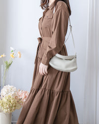 Charlotte Dress 一物兩用可綁腰口袋恤衫裙/ DS1019 (pre-order 11月24截單)