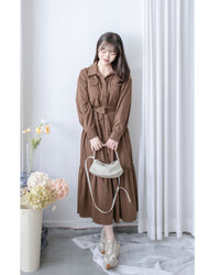 Charlotte Dress 一物兩用可綁腰口袋恤衫裙/ DS1019 (pre-order 11月24截單)