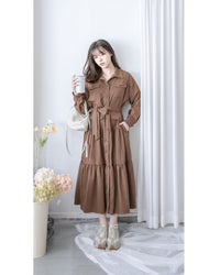 Charlotte Dress 一物兩用可綁腰口袋恤衫裙/ DS1019 (pre-order 11月24截單)
