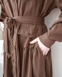 Charlotte Dress 一物兩用可綁腰口袋恤衫裙/ DS1019 (pre-order 11月24截單)