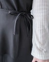 Vest Dress 可拆式腰帶中車線平領吊帶連身裙/ DS1017 (pre-order ivory 11月24截單)