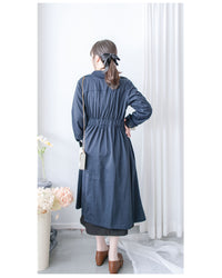 Trench Coat Dress 彈性束腰顯鎖骨風衣或連身裙/ DS1023 (pre-order navy 11月24截單)