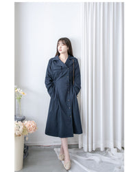 Trench Coat Dress 彈性束腰顯鎖骨風衣或連身裙/ DS1023 (pre-order navy 11月24截單)