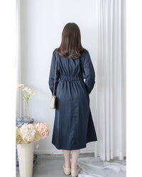 Trench Coat Dress 彈性束腰顯鎖骨風衣或連身裙/ DS1023 (pre-order navy 11月24截單)