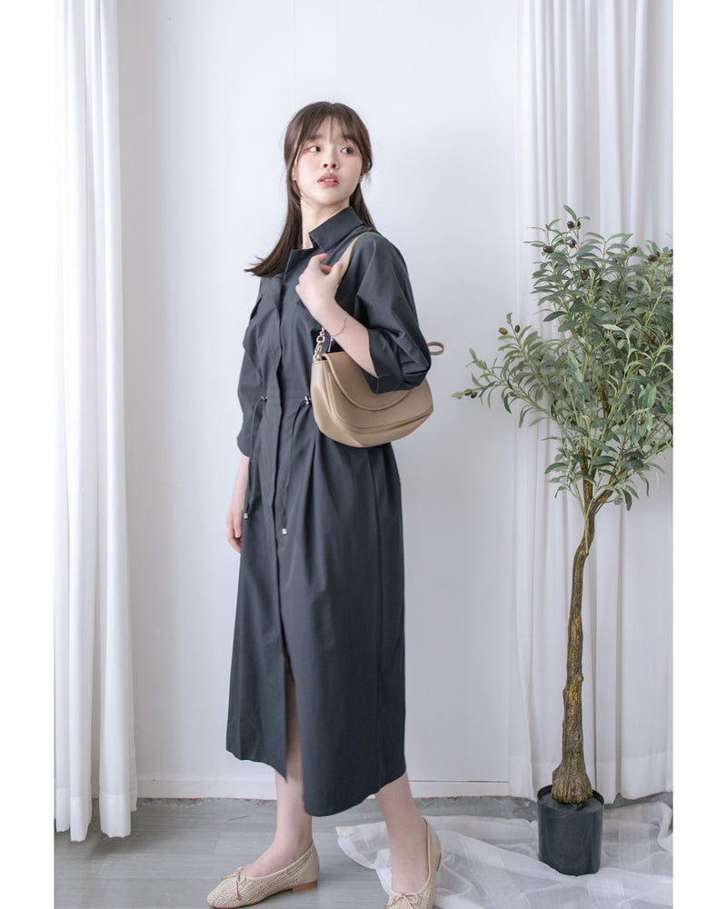 Zipping Dress 無肩線全拉鍊束腰連身裙或外套/ DS1022