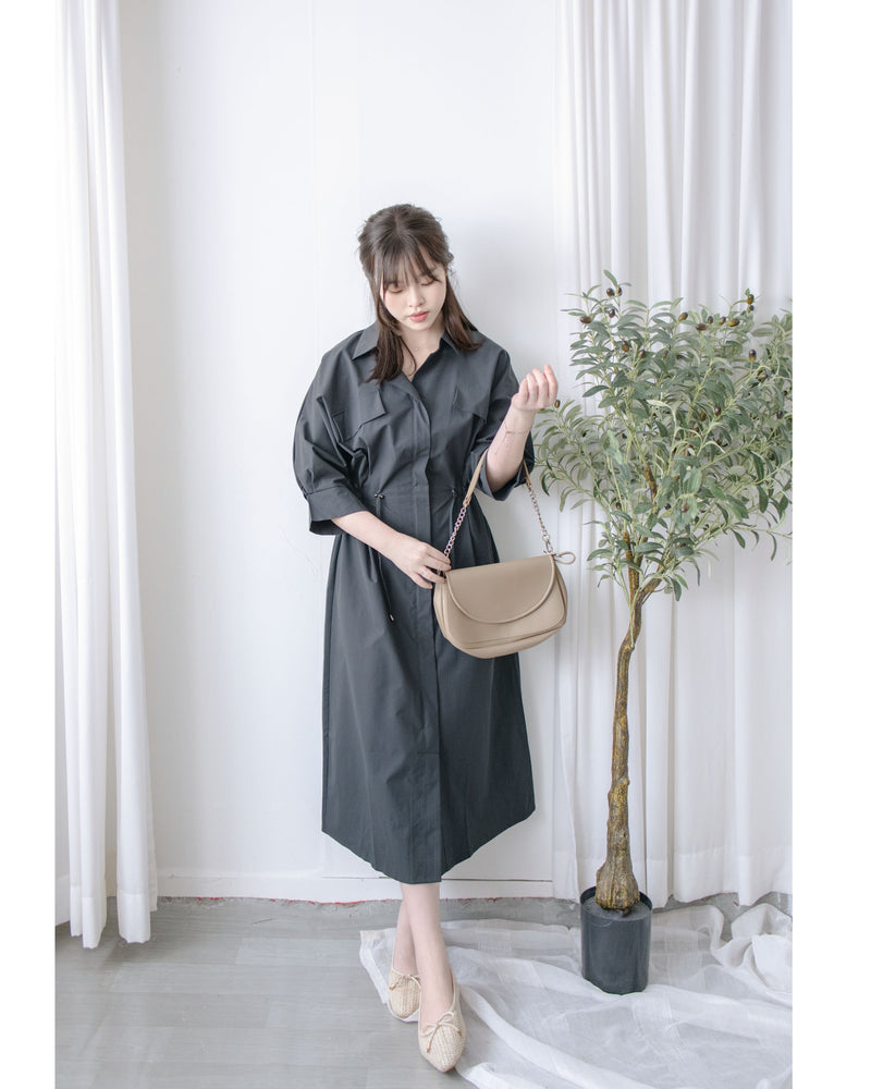 Zipping Dress 無肩線全拉鍊束腰連身裙或外套/ DS1022