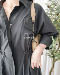 Zipping Dress 無肩線全拉鍊束腰連身裙或外套/ DS1022