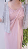 Wrap Vest Dress 彈性交叉領口不貼微修腰吊帶連身裙/ DS9676