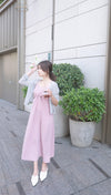 Wrap Vest Dress 彈性交叉領口不貼微修腰吊帶連身裙/ DS9676