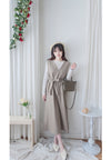[限量現貨回歸]  Vest Belt Dress 防皺V領中間修飾線修腰背心裙/ DS9665