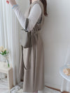 [限量現貨回歸]  Vest Belt Dress 防皺V領中間修飾線修腰背心裙/ DS9665