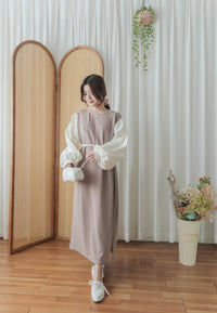 【現貨限量回歸 】Spliced Dress 拼接側開叉無領仿背心裙外穿連身裙/ DS9696