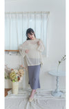 Long knit Top 左右開叉彈性薄線料顯瘦針織/ KT8177