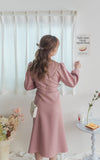 [限量現貨回歸]  Only Alice Dress 疊領日常優雅顯瘦弧腰線修腰連身裙/ DS9704