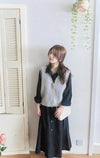 Pearl V Vest, Cardigan 珍珠鈕扣混閃線針織V領背心/ KT8174 (Lightsteelblue sold out)
