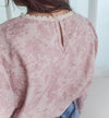 [ Limited return! Pink Only ] Line Floral Blouse/ 氣質精緻花布通花上衣/ BU9077