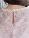 [ Limited return! Pink Only ] Line Floral Blouse/ 氣質精緻花布通花上衣/ BU9077