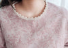 [ Limited return! Pink Only ] Line Floral Blouse/ 氣質精緻花布通花上衣/ BU9077