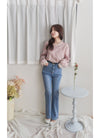 [ Limited return! Pink Only ] Line Floral Blouse/ 氣質精緻花布通花上衣/ BU9077