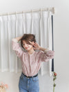 [ Limited return! Pink Only ] Line Floral Blouse/ 氣質精緻花布通花上衣/ BU9077