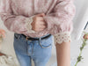 [ Limited return! Pink Only ] Line Floral Blouse/ 氣質精緻花布通花上衣/ BU9077