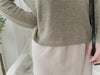 Strape Collar Knit Top 卡其杏軟糯特色綁帶線料上衣/ TP9096