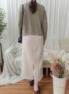 Strape Collar Knit Top 卡其杏軟糯特色綁帶線料上衣/ TP9096