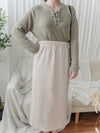 Strape Collar Knit Top 卡其杏軟糯特色綁帶線料上衣/ TP9096