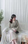 Strape Collar Knit Top 卡其杏軟糯特色綁帶線料上衣/ TP9096