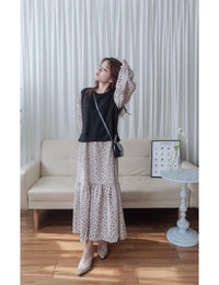 【現貨限量回歸 】Daisy Dress 拼針織背心Daisy印花傘連身裙/ DS9765