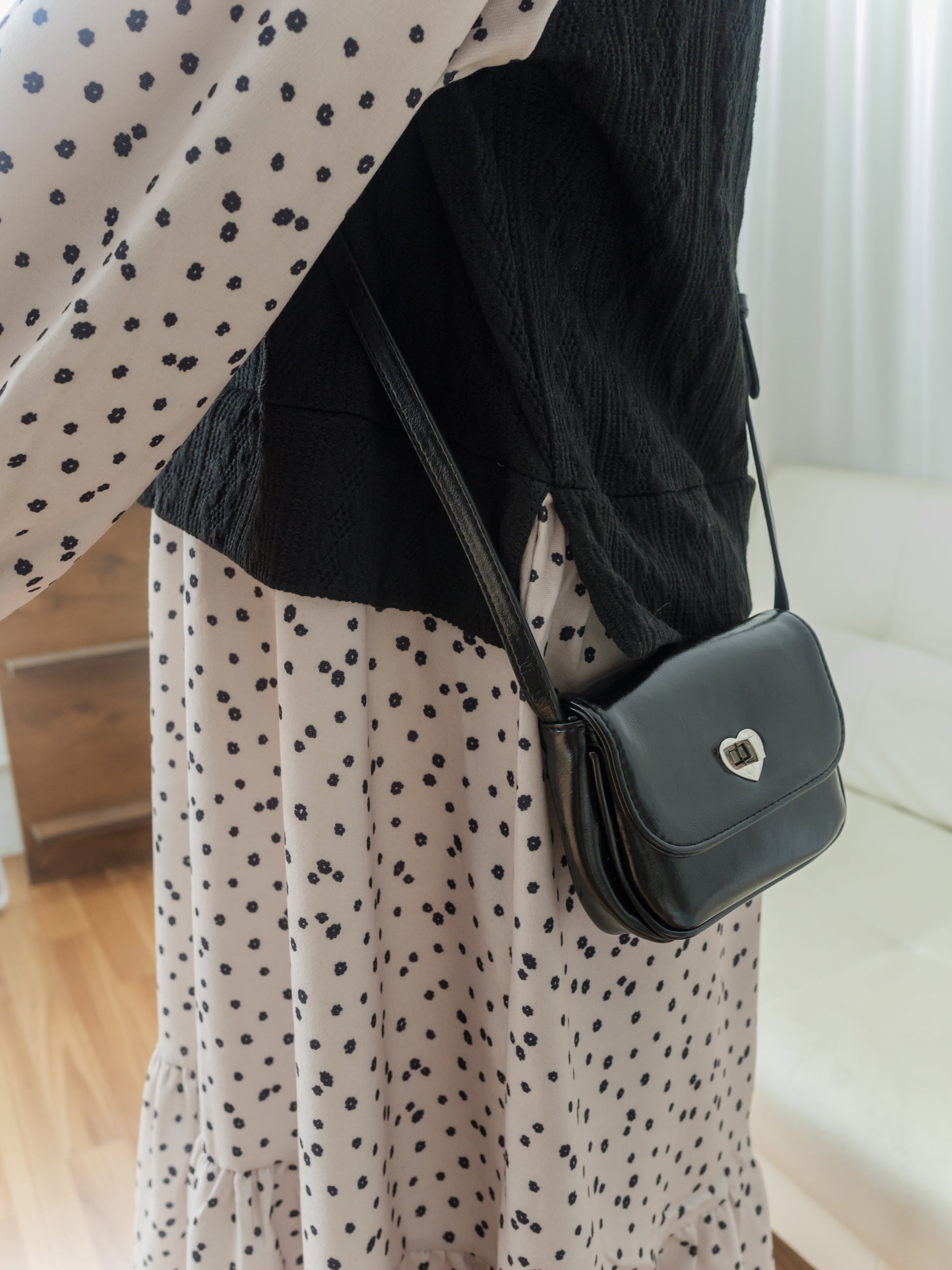 【現貨限量回歸 】Daisy Dress 拼針織背心Daisy印花傘連身裙/ DS9765