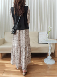 【現貨限量回歸 】Daisy Dress 拼針織背心Daisy印花傘連身裙/ DS9765