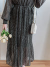 (限定熱賣重開❗) Rhombus Chiffon Dress 菱格雙百褶側束腰顯瘦連身裙/ DS9797 (pre-order 2月13日截單)