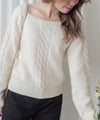 Square Collar Knit 立體鈕紋方領針織/ TP9107