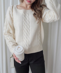 Square Collar Knit 立體鈕紋方領針織/ TP9107