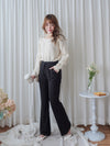 （推薦舒適改善腿形) Black Elastic Pants 全條彈性黑色顯瘦褲/ PT8450