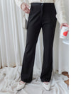 （推薦舒適改善腿形) Black Elastic Pants 全條彈性黑色顯瘦褲/ PT8450