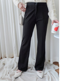 （推薦舒適改善腿形) Black Elastic Pants 全條彈性黑色顯瘦褲/ PT8450