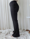 （推薦舒適改善腿形) Black Elastic Pants 全條彈性黑色顯瘦褲/ PT8450