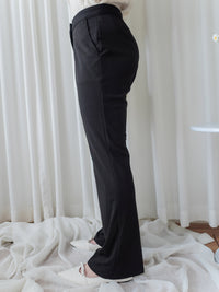 （推薦舒適改善腿形) Black Elastic Pants 全條彈性黑色顯瘦褲/ PT8450